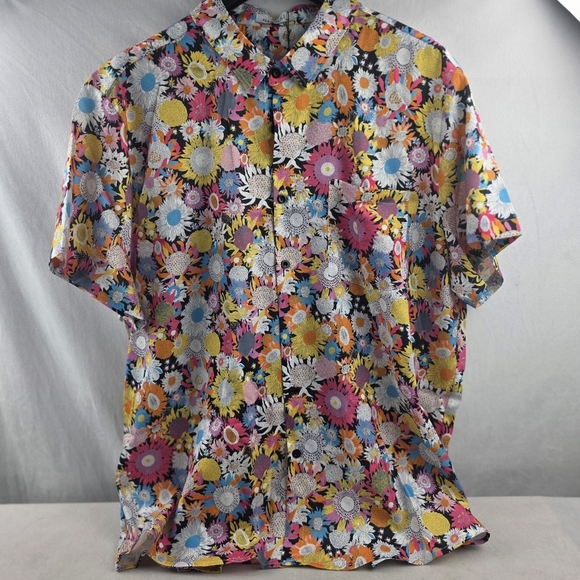 NWT Floral Multicolor Vacation Men's Buttondown Shirt 3XL I21 - Picture 5 of 7